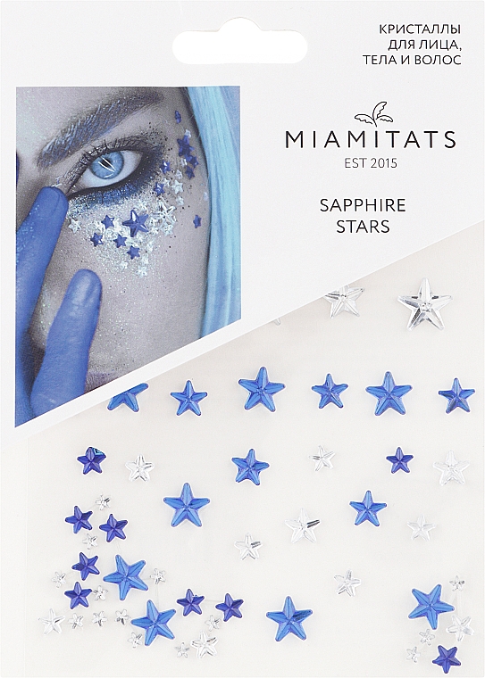 Кристаллы-стразы для лица - Miami Tattoos Sapphire Stars