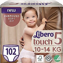 Підгузки-трусики Touch Pants 5 (10-14 кг), 102 шт. - Libero — фото N1