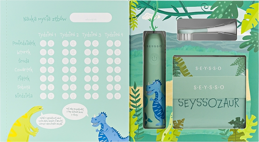 Електрична звукова зубна щітка для дітей, блакитна - Seysso Kids Dinosaur Blue — фото N5