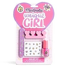 Набор для ногтей - Martinelia Unique Girl Nail Art Kit (n/polish/4 ml + toe/separ/1 pcs + n/file/1 pcs + n/stickers) — фото N1