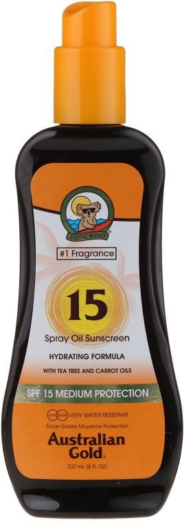 Солнцезащитный спрей - Australian Gold Tea Tree&Carrot Oils Spray SPF15 — фото N1