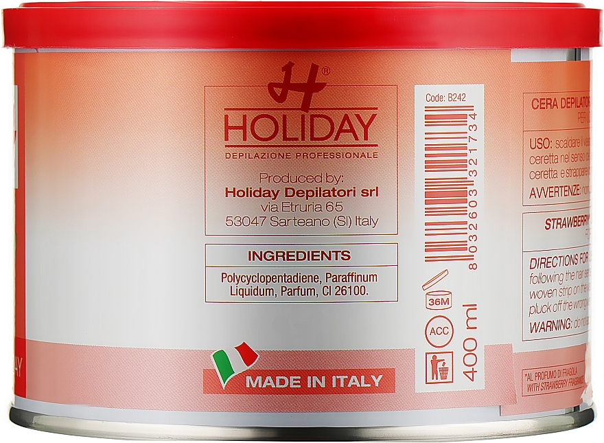 Теплий віск для депіляції "Полуниця" - Holiday Depilatory Wax Strawberry — фото N2