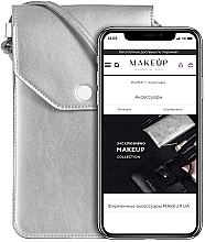 Чехол-сумка для телефона на ремешке, серебро "Cross" - Makeup Phone Case Crossbody Silver — фото N4