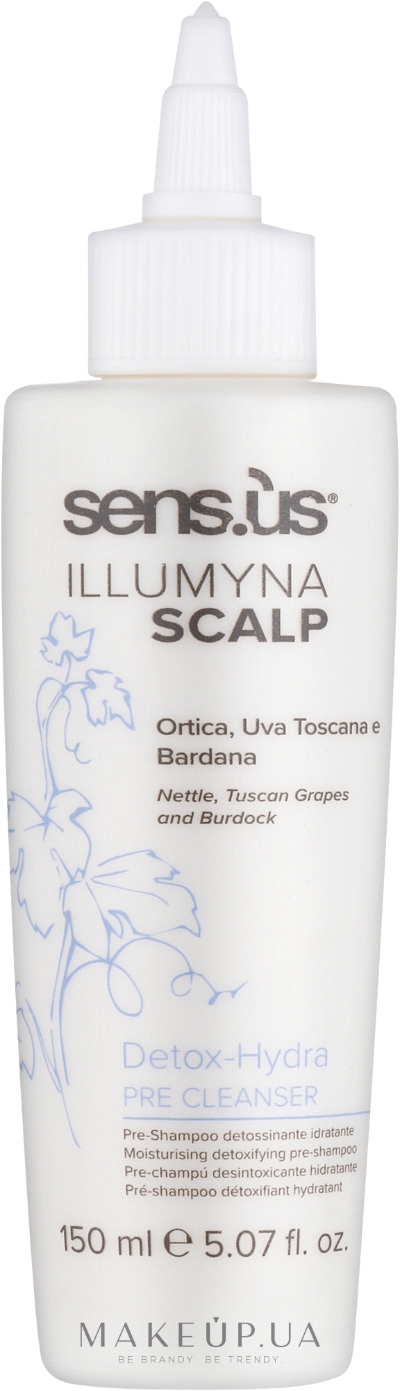 Детоксифікаційний зволожувальний шампунь - Sensus Illumyna Scalp Detox-Hydra Pre Cleanser — фото 150ml