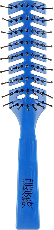 Расческа для волос скелетная "Рыбья кость" 00550, синяя - Eurosti — фото N1