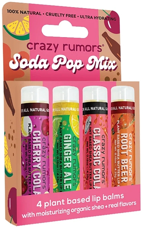 Набір бальзамів для губ - Crazy Rumors Soda Pop Lip Balm Mixed Pack (lip/balm/4x4,25g) — фото N1