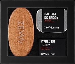 Духи, Парфюмерия, косметика Набор - Zew For Men (/Beard/brush + balm/80ml + soap/1шт.)