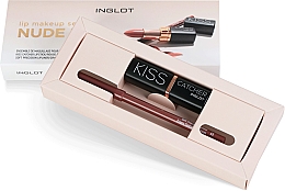 Набір - Inglot Lip Makeup Set Nude Kiss (lipstick/4g + lipliner/1.13g) — фото N2