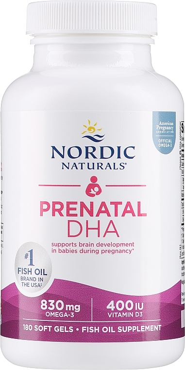 Пищевая добавка для беременных без добавок "Рыбий жир" - Nordic Naturals Prenatal DHA — фото N1