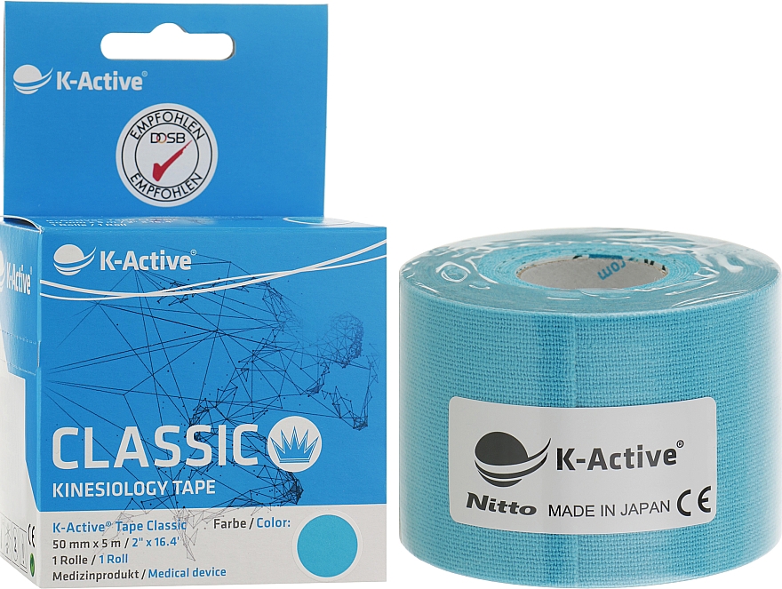 Кинезио тейп, голубой - K-Active Tape Classic — фото N3