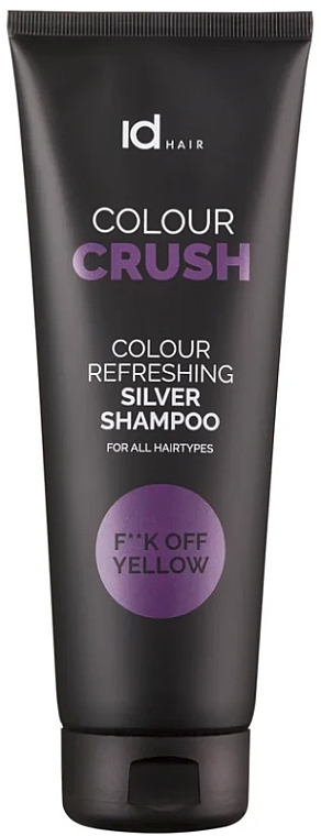 Шампунь для інтенсивної нейтралізації жовтизни - idHair Colour Crush Silver Shampoo F**K Off Yellow — фото N1