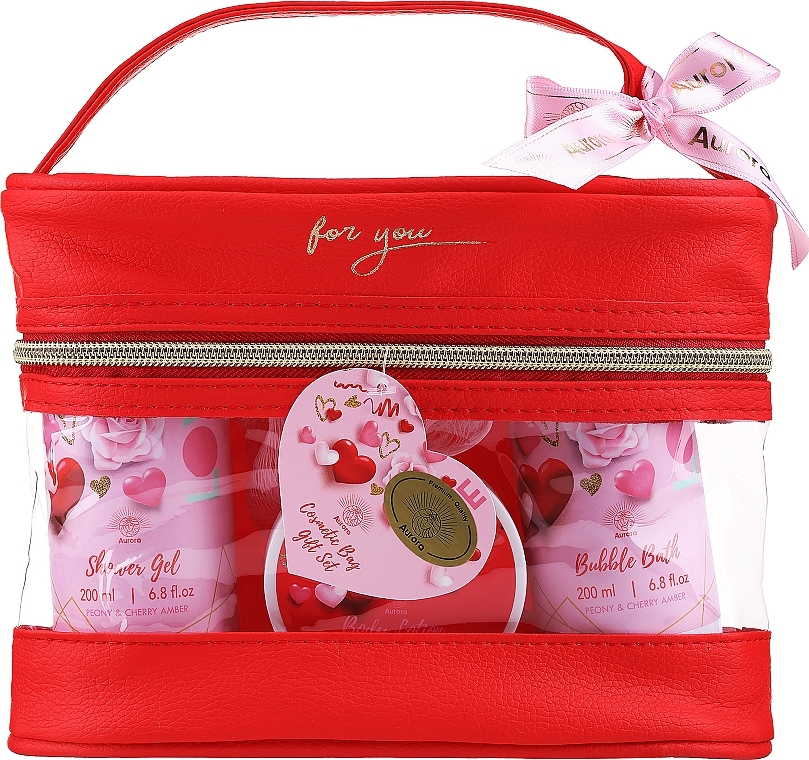 Набір, 5 продуктів - Aurora Peony & Cherry Amber Gift Set — фото N1