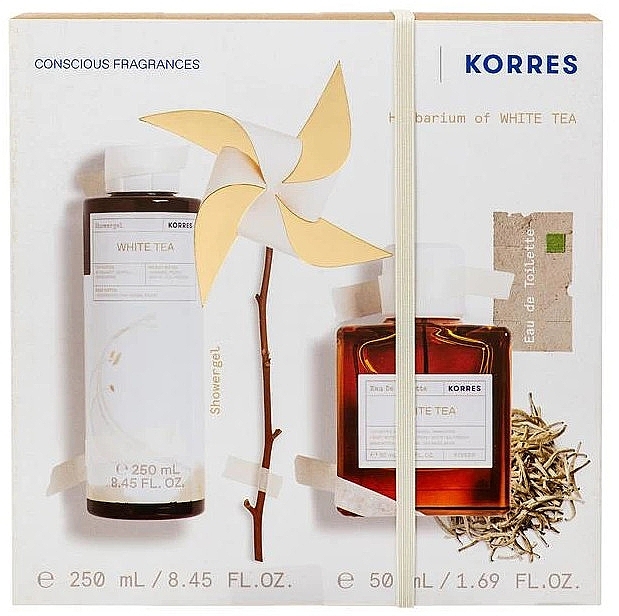 Korres White Tea - Набір (edt/50ml + sh/gel/250ml) — фото N1