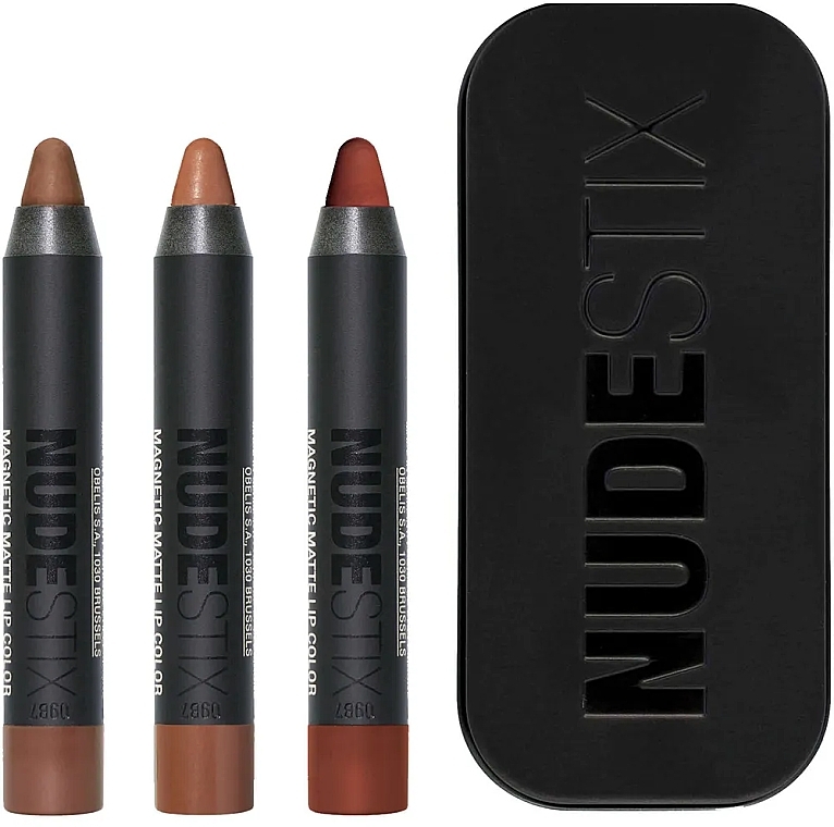 Набор - Nudestix 90's Nude Lips Mini (lipstick/2.5g*3) — фото N1