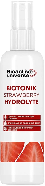 Тонік-гідролат "Полуниця" - Bioactive Universe Biotonik Hydrolyte — фото N1