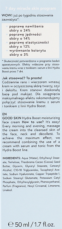 Зволожувальний крем з гіалуроновою кислотою - Bielenda Good Skin Hydra Boost Moisturizing Face Cream — фото N5