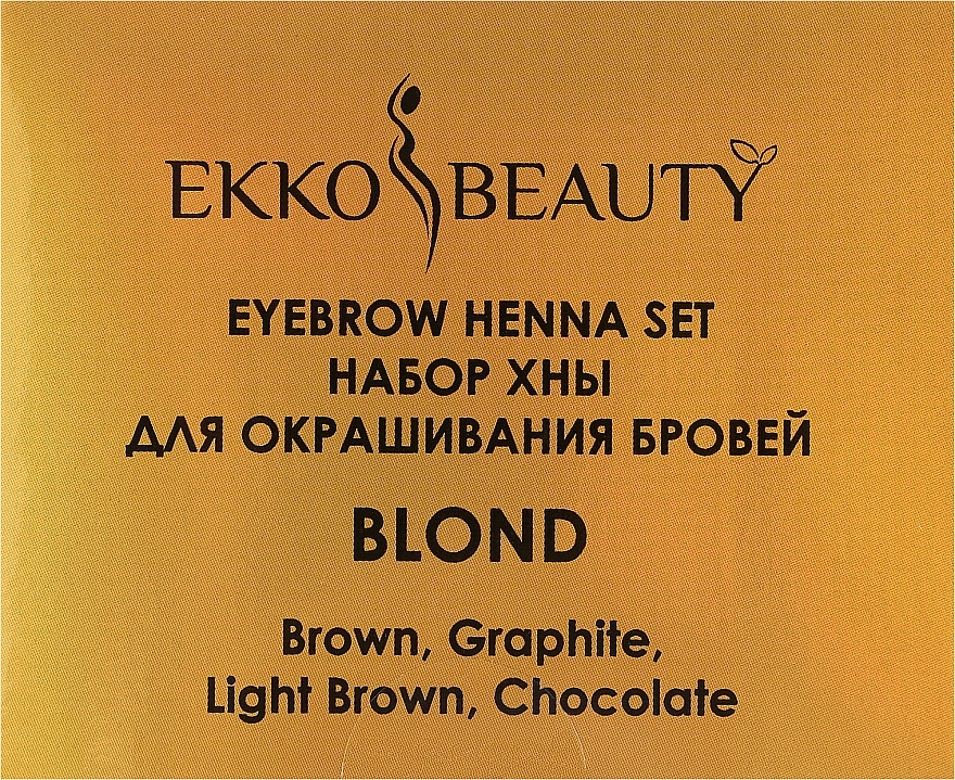 Набор - Nikk Mole Ekko Beauty Eyebrow Henna Set Blond (eyebrow/henna/4x5ml) — фото N2