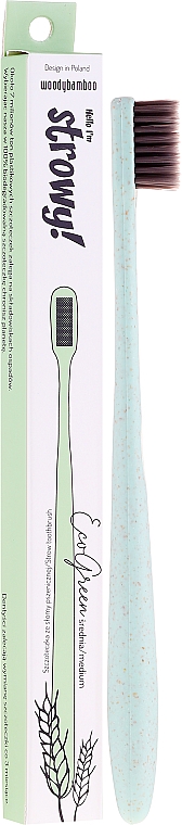 Пшеничная зубная щетка, средняя - WoodyBamboo Toothbrush EcoGreen Medium — фото N1