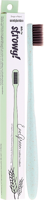 Пшенична зубна щітка, середня - WoodyBamboo Toothbrush EcoGreen Medium — фото N1