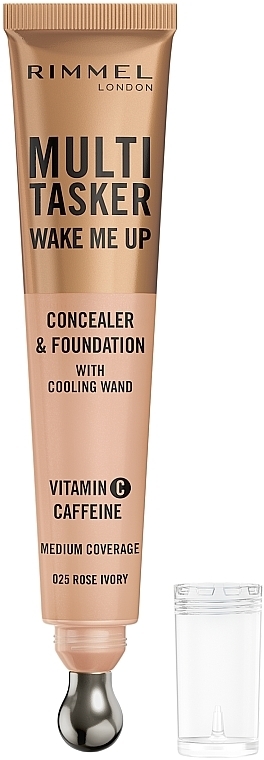 Консилер з охолоджувальним наконечником - Rimmel Multi Tasker Wake Me Up Concealer & Foundation — фото N2