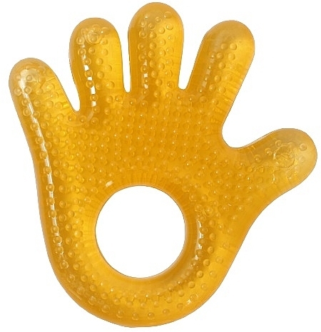 Прорізувач для зубів "Рука", жовтий - Lindo — фото N1