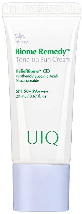 Тонирующий солнцезащитный крем - UIQ Biome Remedy Tone-up Sun Cream SPF 50+ PA++++(мини)  — фото N1