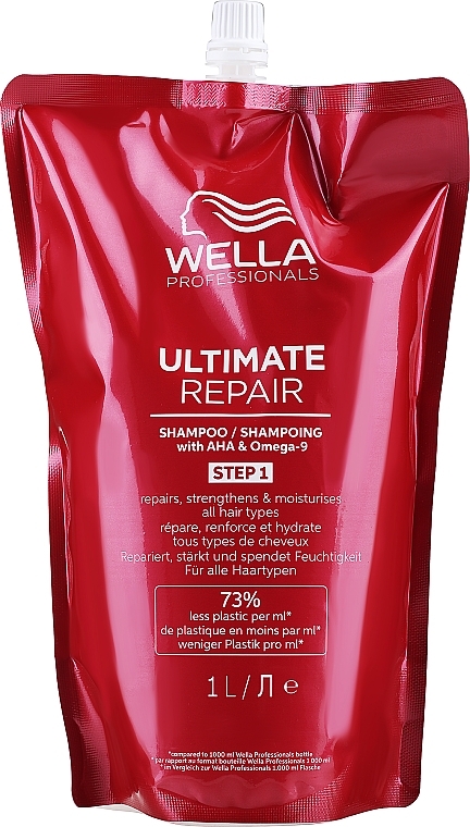 Шампунь для всіх типів волосся - Wella Professionals Ultimate Repair Shampoo With AHA & Omega-9 Refill (змінний блок) — фото N1