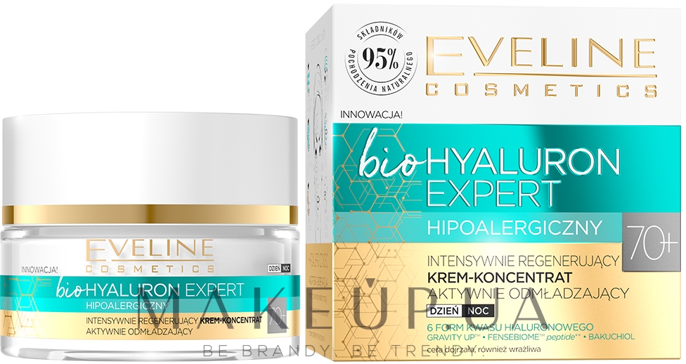 Ультразволожувальний денний і нічний крем-концентрат - Eveline Cosmetics BioHyaluron Expert 70+ — фото 50ml