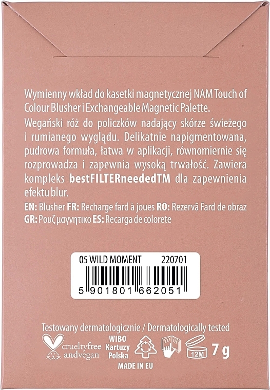 Румяна для лица - NAM Touch of Color Blusher Insert (сменный блок) — фото N2
