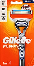 Бритва з 5 змінними лезами і 1 картріджем - Gillette Fusion — фото N1