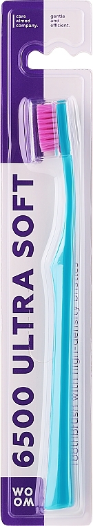 Зубная щетка, мягкая, бирюзовая - Woom 6500 Ultra Soft Toothbrush — фото N1