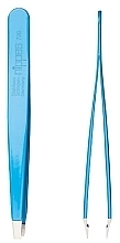  Пинцет прямой, 9,5 см, голубой - Nippes Solingen Tweezer 728 — фото N1