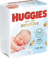Дитячі вологі серветки Pure Extra Care 2+1, 3x56 шт. - Huggies — фото N2