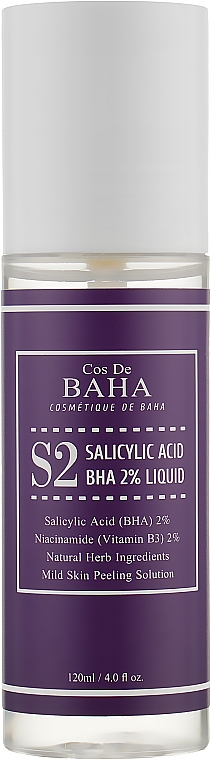 Тонік для лікування акне й звуження пор - Cos De BAHA Salicylic Acid BHA 2% Liquid — фото N1