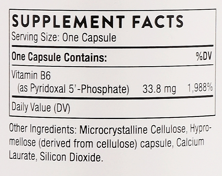Дієтична добавка "Вітамін В6. Піридоксаль 5'-Фосфат", капсули - Thorne Research Pyridoxal 5'-Phosphate — фото N3