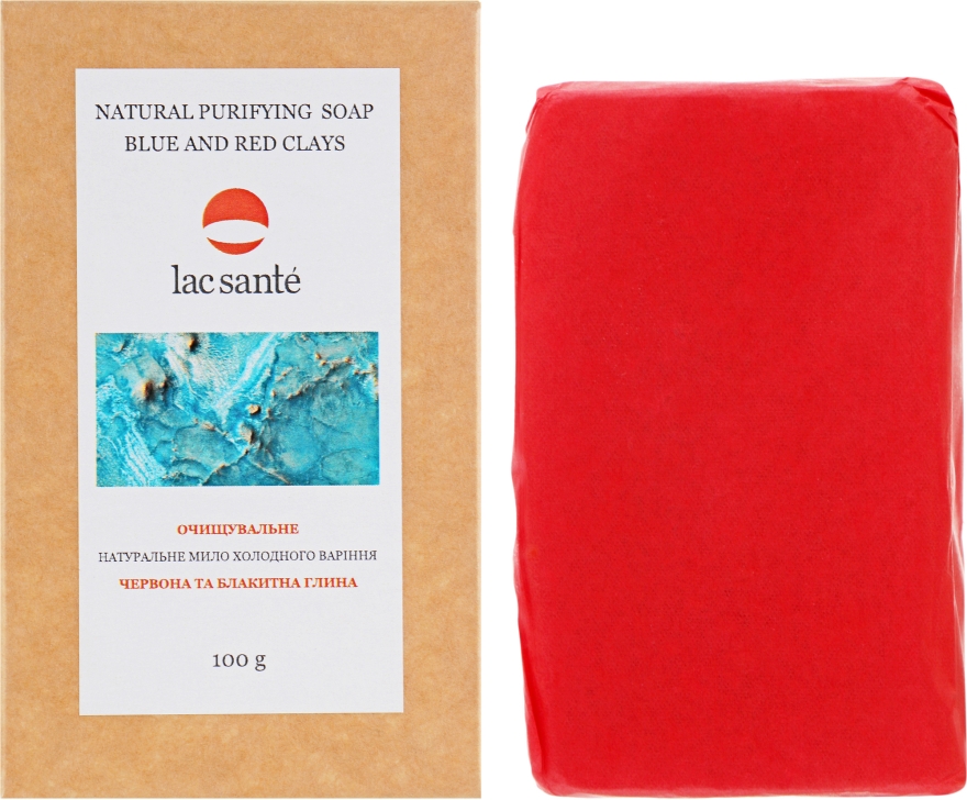 Мыло для глубокого очищения "Красная и голубая глина" - Lac Sante Natural Purifying Soap Blue and Red Clays