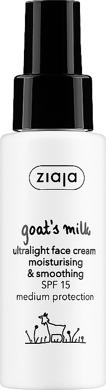 Ультралегкий крем для лица - Ziaja Goat's Milk Ultralight Face Cream Spf 15 — фото N1