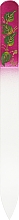 Духи, Парфюмерия, косметика Пилочка стеклянная 95-1352, с ручной росписью «Зеленые листочки», 135мм - SPL