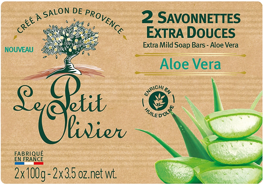 Мыло экстранежное с экстрактом алоэ вера - Le Petit Olivier Aloe Vera — фото N1