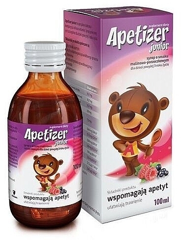 Диетическая добавка, сироп для детей, малиново-смородиновый - Aflofarm Apetizer Junior Raspberry-Currant — фото N1