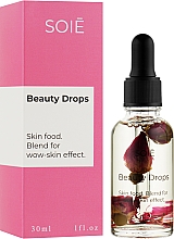 Б'юті-олія для обличчя з бутонами троянд і скваланом - Soie Beauty Drops Skin — фото N2