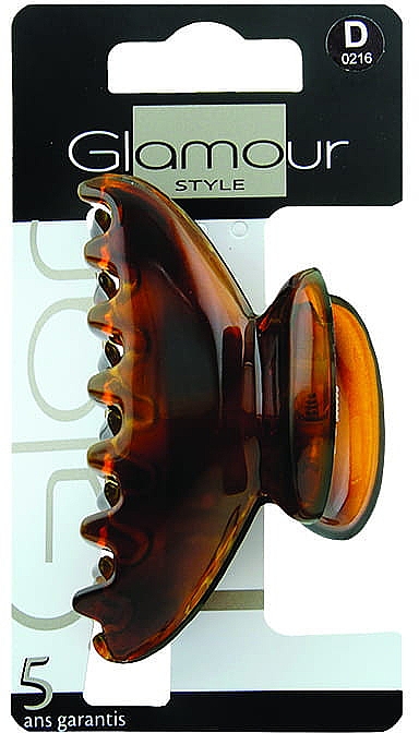 Заколка для волосся, 0216, коричнева - Glamour — фото N1