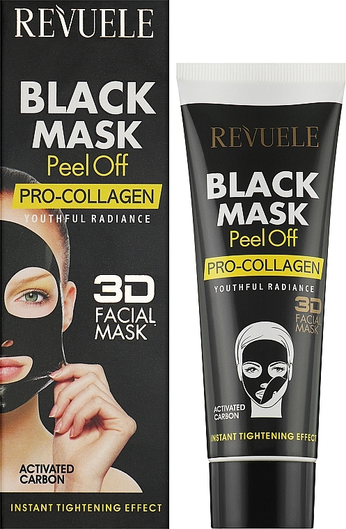 Черная маска для лица "Проколлаген" - Revuele Black Mask Peel Off Pro-Collagen — фото N2