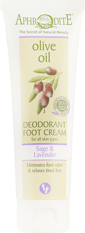 Крем-дезодорант для ніг із шавлією і лавандою - Aphrodite Deodorant Foot Cream — фото N1