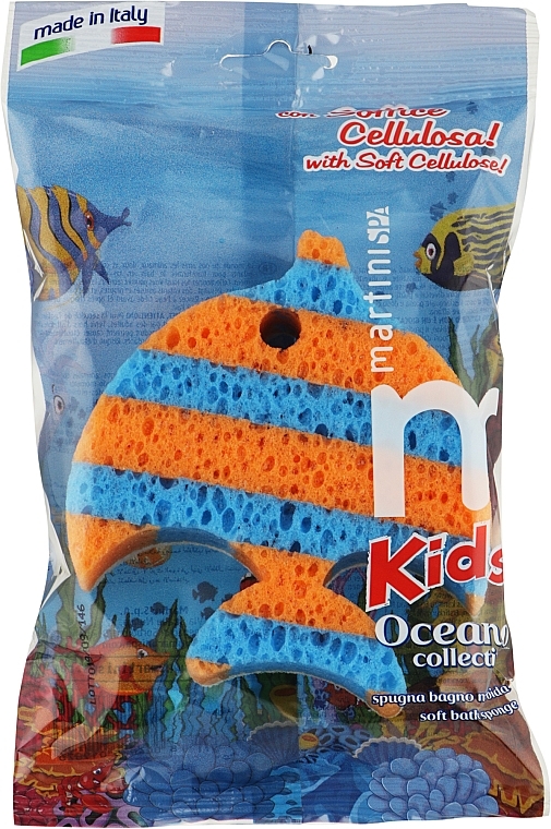 Губка для тела "Океан", оранжево-голубая рыбка - Martini SPA Soft Bath Sponge — фото N1