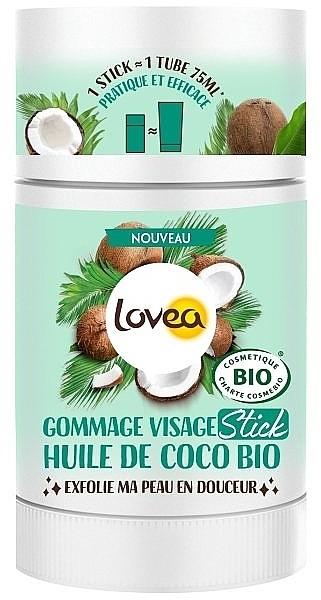 Скраб для обличчя в стіку - Lovea Facial Scrub Stick Organic Coconut Oil — фото N1