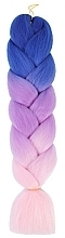 Искуственные накладные волосы, 120 см, фиолетовое омбре - Ecarla — фото N1