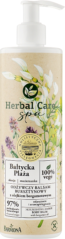 Живильний бурштиновий бальзам з олією баргамота - Farmona Herbal Care SPA Body Balsam