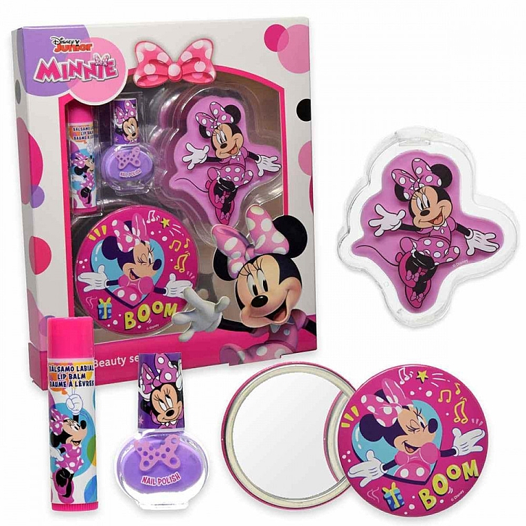 Набір - EP Line Minnie Beauty Set ( lip/balm/4g + nail/polish/1pcs + lip/gloss/1pcs + mirror/1pcs) — фото N2