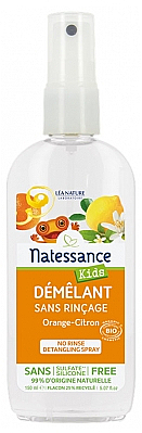 Органічний спрей для волосся - Natessance Kids Organic No Rinse Detangling Spray Orange Lemon — фото N1